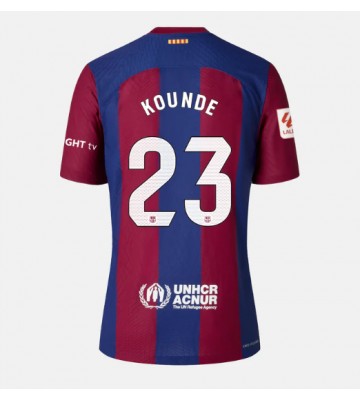 Barcelona Jules Kounde #23 Replica Home Stadium Shirt for Women 2023-24 Short Sleeve